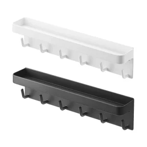 Wall-Mounted for Key Mail Holder Rack Organizer Shelf with 6 Hooks Tray